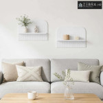 Zidna polica 2 kom. Bijela visokog sjaja 60 x 13.5 x 37.5 cm - Bijela