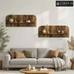 Zidna polica 2 kom. Dimljeni hrast 102 x 13,5 x 37,5 cm - Dimljeni hra