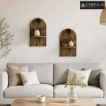 Zidna polica 2 kom. Dimljeni hrast 23 x 13,5 x 37,5 cm - Dimljeni hras