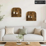 Zidna polica 2 kom. Dimljeni hrast 41 x 13.5 x 37.5 cm - Dimljeni hras