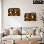Zidna polica 2 kom. Dimljeni hrast 60 x 13.5 x 37.5 cm - Dimljeni hras
