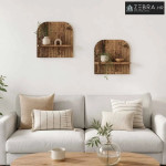 Zidna polica 2 kom. Staro drvo 41 x 13,5 x 37,5 cm - Staro drvo 41 cm