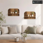 Zidna polica 2 kom. Staro drvo 60 x 13.5 x 37.5 cm - Staro drvo 60 cm