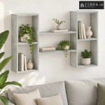 Zidna polica Betonska siva 102 x 17 x 59 cm Prerađeno drvo - Betonska