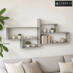 Zidna polica Betonska siva 168,5 x 17 x 68 cm - Betonska siva 4 pregra