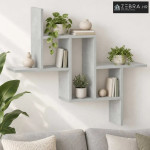 Zidna polica Betonska siva 87 x 17 x 75 cm Konstruirano drvo - Betonsk