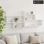 Zidna polica Bijela 168,5 x 17 x 68 cm Konstruirano drvo - Bijela 4 pr