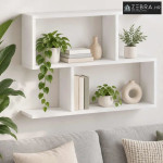 Zidna polica Bijela 72 x 17 x 55.5 cm prerađeno drvo - Bijela 2 odjelj