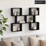 Zidna polica Crna 103 x 17 x 80 cm Konstruirano drvo - Crna