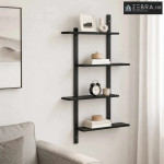 Zidna polica Crni hrast 61 x 13.5 x 105.5 cm Prerađeno drvo - Crni hra