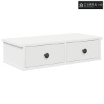 Zidna polica s ladicama bijela 60x28x15 cm konstruirano drvo - Bijela