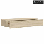 Zidna polica s ladicom boja hrasta 60 x 23,5 x 10 cm MDF - Boja hrasta