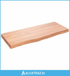 Zidna polica svjetlosmeđa 100x40x6 cm od obrađene hrastovine - NOVO