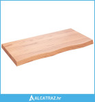 Zidna polica svjetlosmeđa 100x50x6 cm od obrađene hrastovine - NOVO