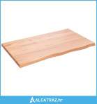 Zidna polica svjetlosmeđa 100x60x4 cm od obrađene hrastovine - NOVO