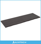 Zidna polica tamnosiva 180x60x4 cm od obrađene hrastovine - NOVO