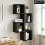 Zidna polica Crna 39 x 15 x 76 cm - Crni hrast