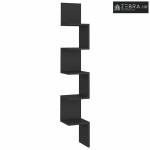 Zidne kutne police crne 20 x 20 x 127,5 cm konstruirano drvo