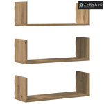Zidne police 3 kom boja artisian hrast 58x18x18 cm drvene - Boja hrast