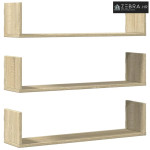 Zidne police 3 kom boja hrasta 80x18x18 cm konstruirano drvo - Sonoma