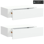 Zidne police s ladicom 2 kom bijele 40 x 23,5 x 10 cm MDF - Bijela 40