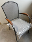 Stolica sa jastukom, za terasu ili balkon, čelik/drvo, složiva, NOVO