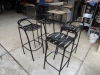 Visoke barske metalne stolice 2 kom