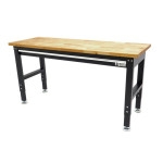 Radni stol podesiv po visini s radnom pločom od punog drva i ladicom 1