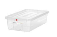 HACCP GN spremnik 1/1 s poklopcem i kopčama, 21 L, visina 150 mm