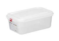 HACCP GN spremnik 1/4 s poklopcem i kopčama, 2,8 L, visina 100 mm