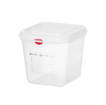 HACCP GN spremnik 1/6 s poklopcem i kopčama, 2,6 L, visina 150 mm