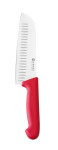 Santoku nož s udubljenjima HACCP, crveni, oštrica 172 mm