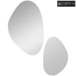Set od 2 zidna prozorska ogledala s metalnim okvirom, crna