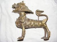 Tibetanska vintage brončana figura lava - foo dog 1900