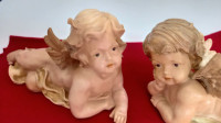 Vintage 2 velika barokna anđela čuvara.  Dužina 20-21 cm