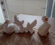 VINTAGE SET DEKORATIVNIH FIGURA GOLUBICA I PATKICA