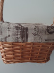 kosara pletena sa dekorativnom tkaninom