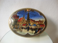 OVALNA DEKORATIVNA LIMENA KUTIJA BISCUIT GERMANY