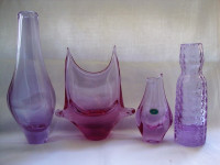 BOHEMIAN GLASS VASE COLLECTION - VAZE LJUBIČASTE DIZAJNERSKE