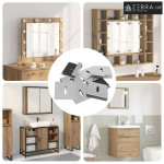 Držač za ogledalo 2 pcs Nikla 35 x 30 x 8,3 mm Čelik