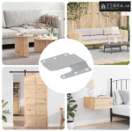 Držač za ravno montiranje 419 pcs Srebrno 75 x 66 mm Čelik