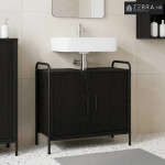 Kupaonski ormar Crni hrast 65,5 x 34 x 61 cm Konstruirano drvo - Crni