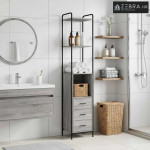 Kupaonski ormar Siva Sonoma 40 x 36 x 200,5 cm - Siva Sonoma