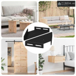 Kutni nosač 2 pcs Crna 138,5 x 50,5 x 16 mm Željezo