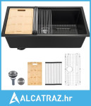 Radna stanica za kuhinjski sudoper 84 cm, Ugradbeni granitni sudoper,