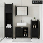 Set ormarića za kupaonicu 2 kom. Crni hrast 65,5 x 34 x 61 cm - Crni h