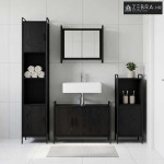 Set ormarića za kupaonicu 2 kom. Crni hrast 65,5 x 34 x 61 cm - Crni h