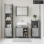 Set ormarića za kupaonicu 2 kom. Siva Sonoma 65,5 x 34 x 61 cm - Siva