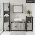 Set ormarića za kupaonicu 2 kom. Siva Sonoma 65,5 x 34 x 61 cm - Siva