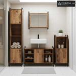 Set ormarića za kupaonicu 2 kom. Staro drvo 65,5 x 34 x 61 cm - Staro